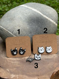 Funny Cat Face Studs by SMYL Designs