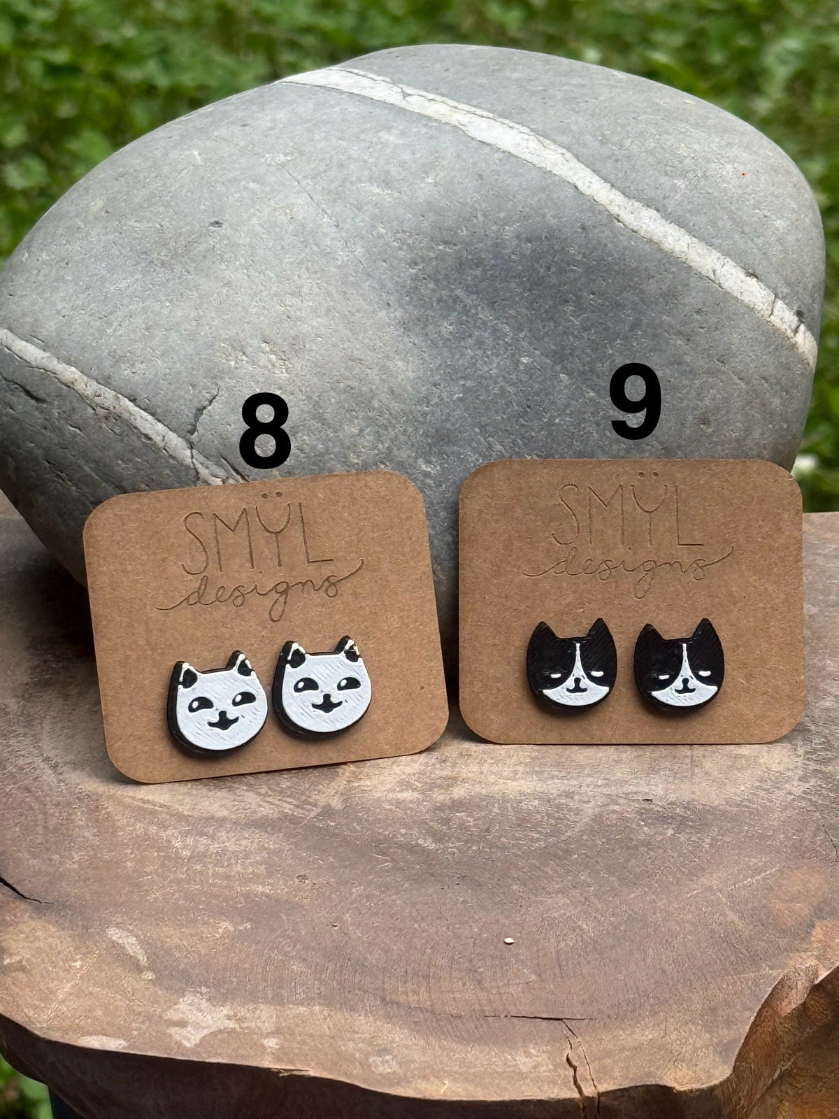 Funny Cat Face Studs, product view 4