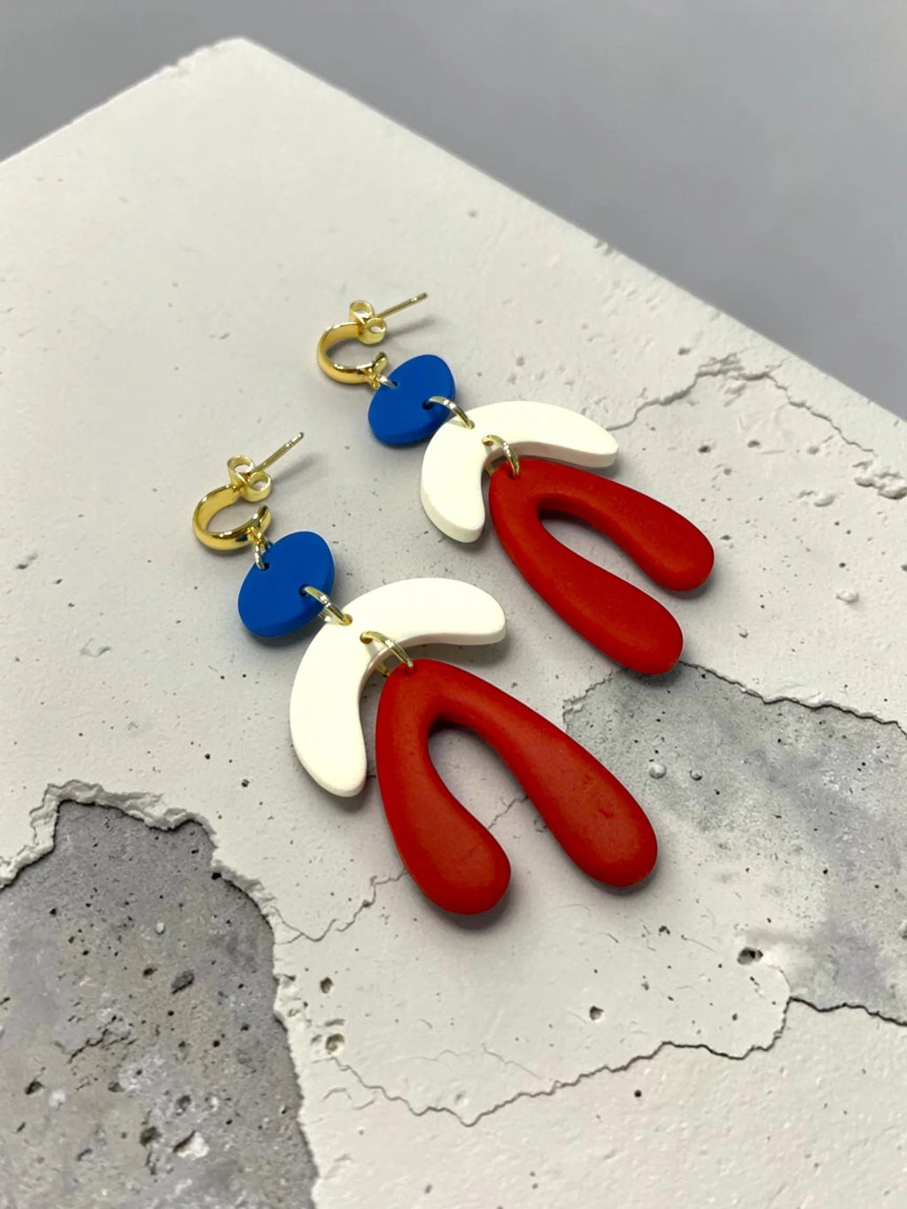 Abstract Patriotic Dangle Earrings, product view 2