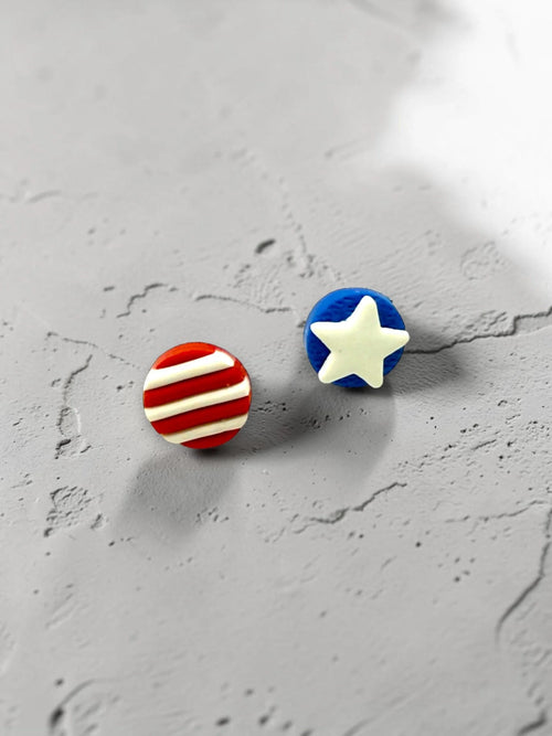 4th of July Clay Studs, product view 2