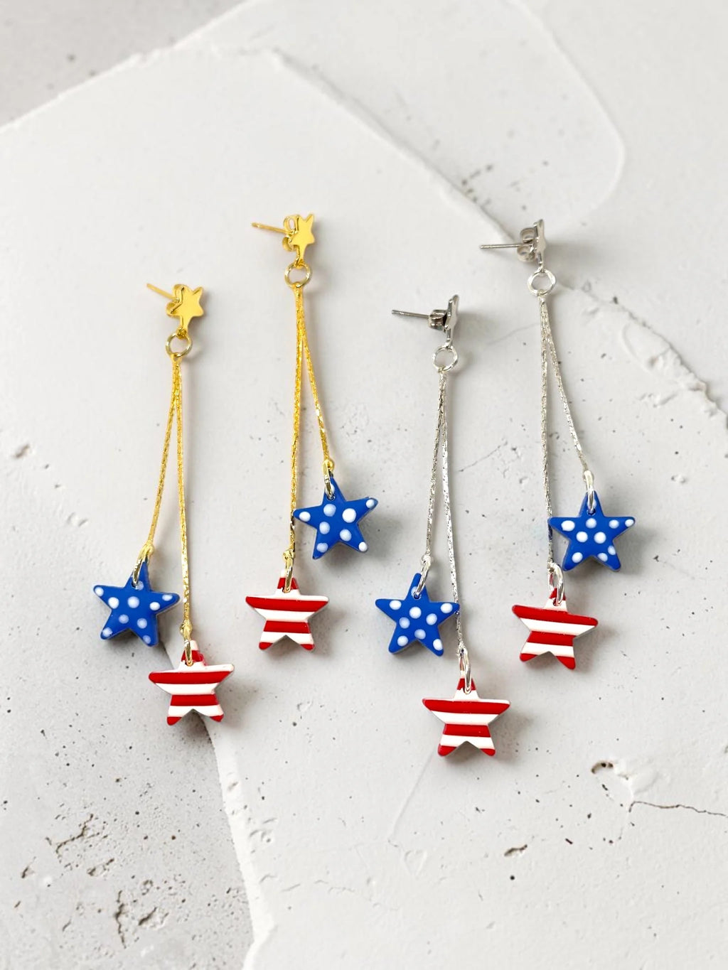 Stars and Stripes Dangle Earrings by SMYL Designs