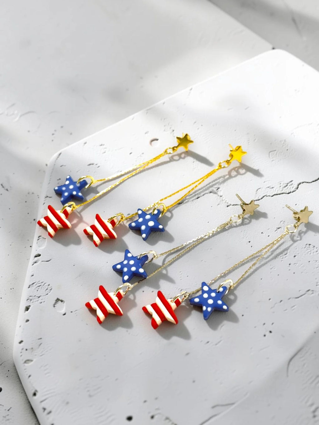 Stars and Stripes Dangle Earrings, product view 2