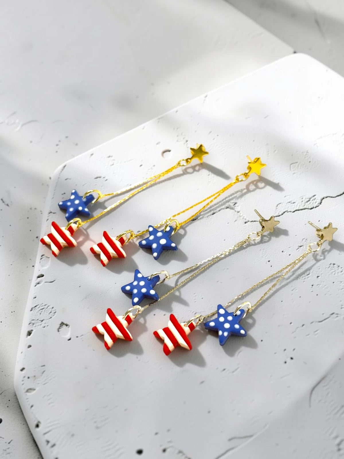Stars and Stripes Dangle Earrings, product view 2