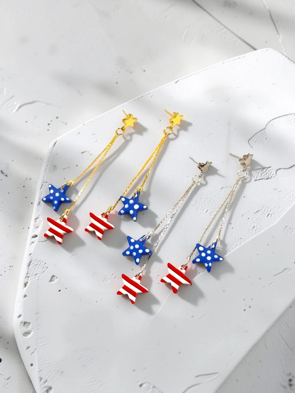 Stars and Stripes Dangle Earrings, product view 3