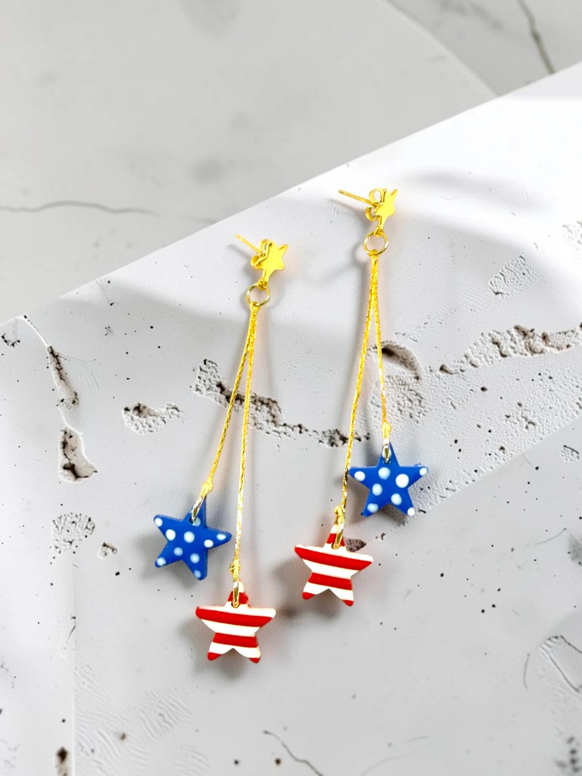 Stars and Stripes Dangle Earrings, product view 4