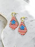 Polka Dot Star and Red and White Striped Dangles by SMYL Designs