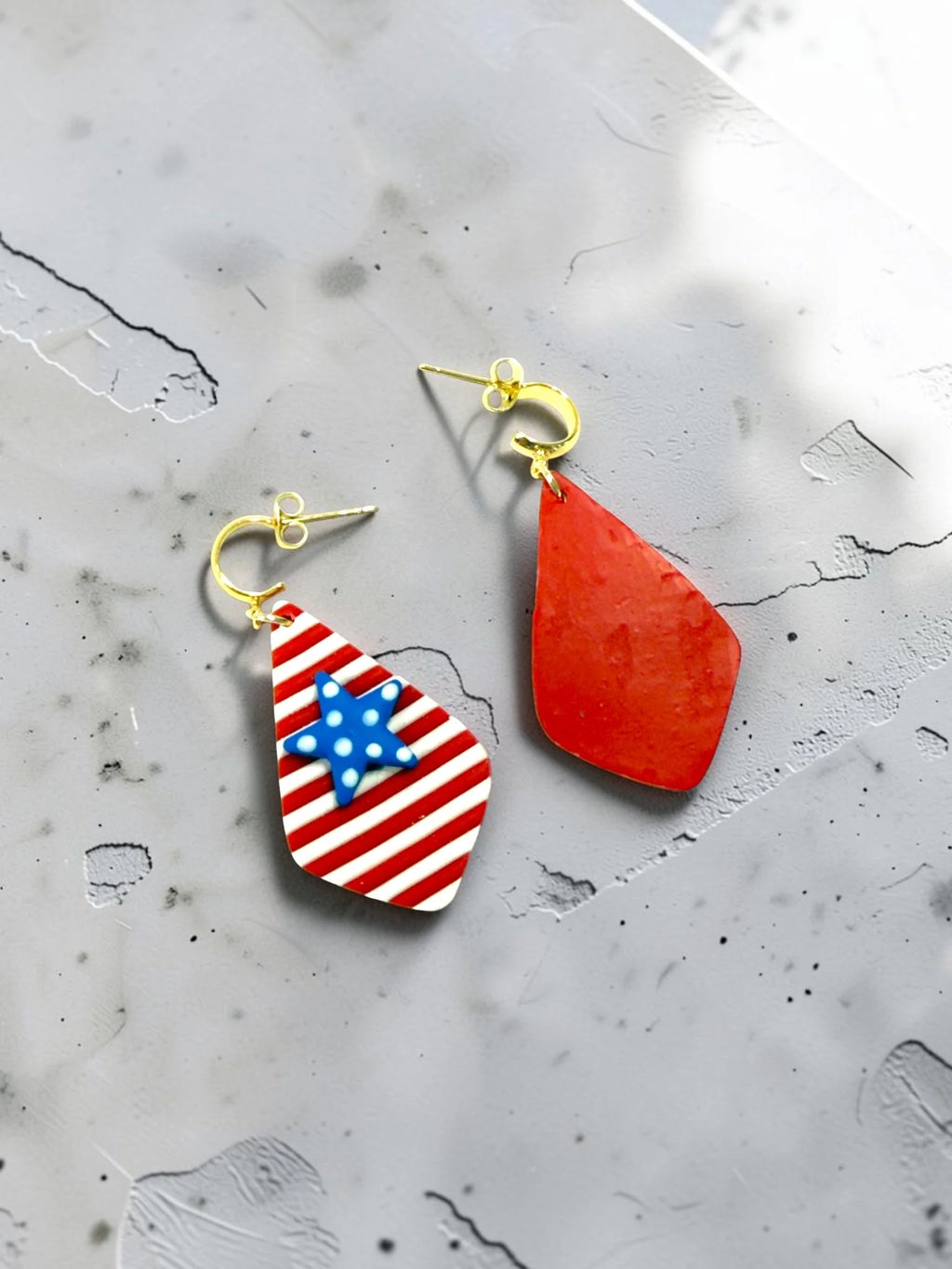 Polka Dot Star and Red and White Striped Dangles, product view 4