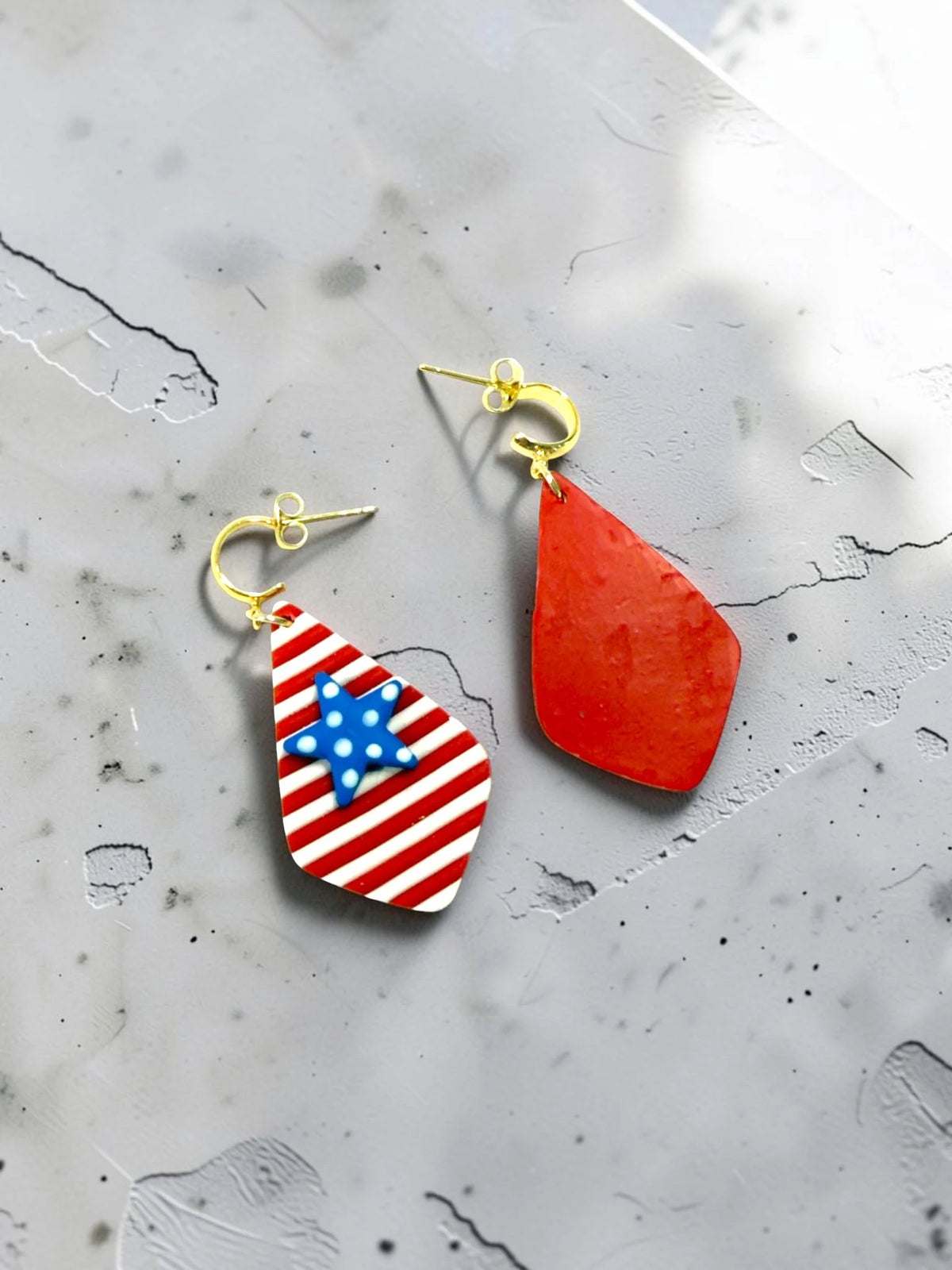 Polka Dot Star and Red and White Striped Dangles, product view 4