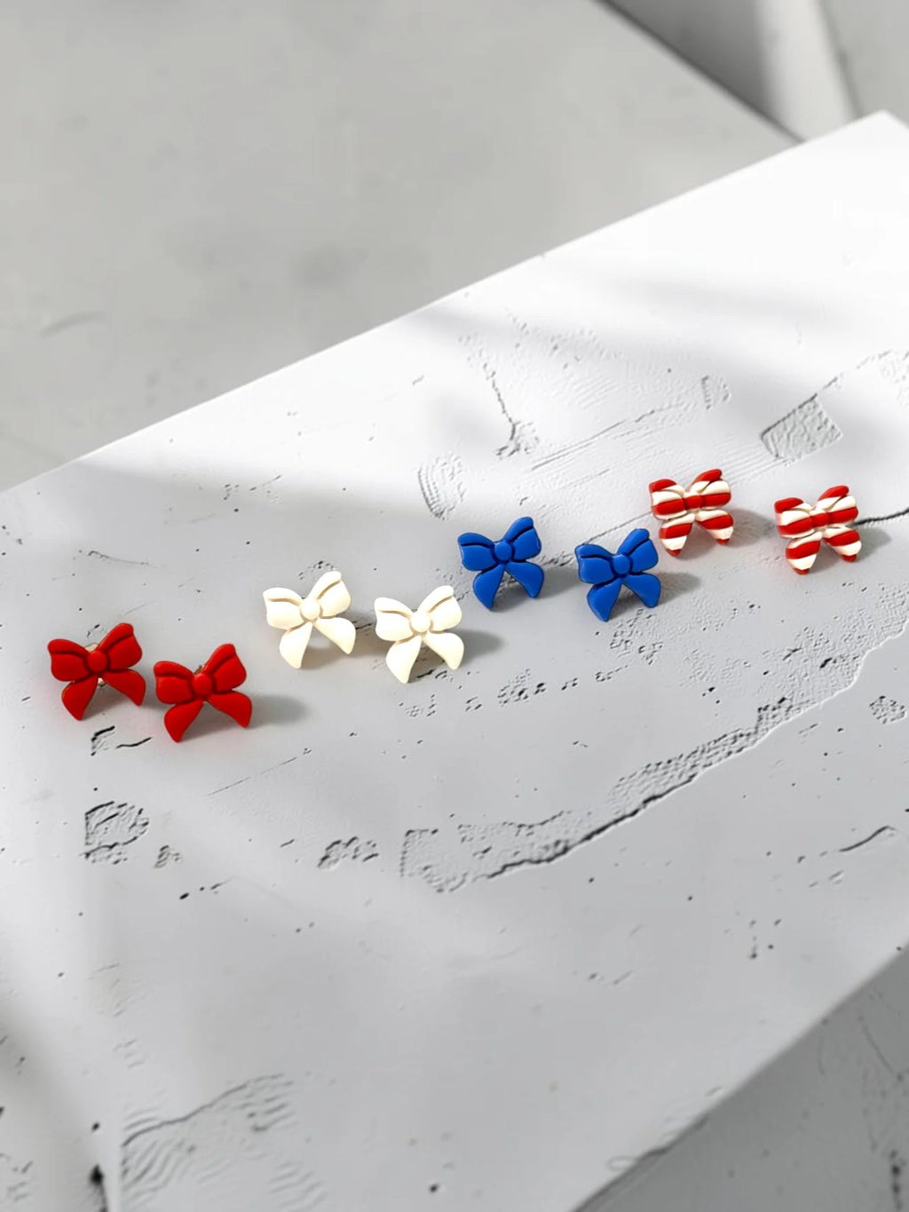 Patriotic Bow Stud Earrings, product view 2