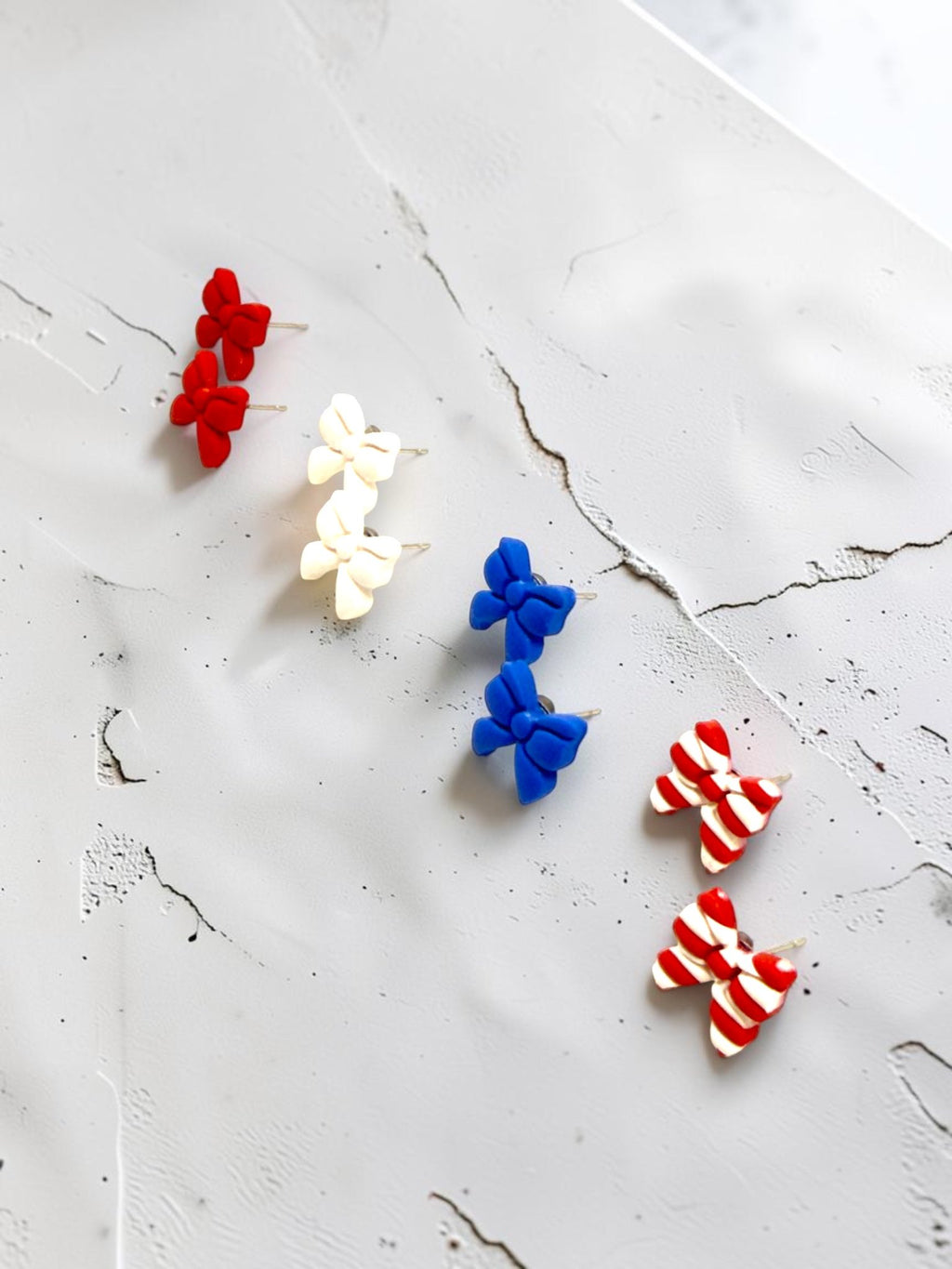 Patriotic Bow Stud Earrings, product view 3