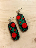 Red Rose Dangle Earrings by SMYL Designs
