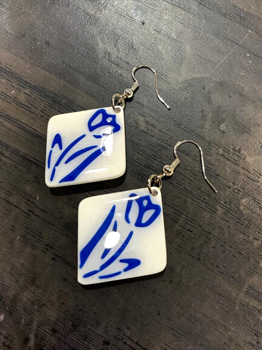 Tulip Tile Dangle Earrings, product view 2