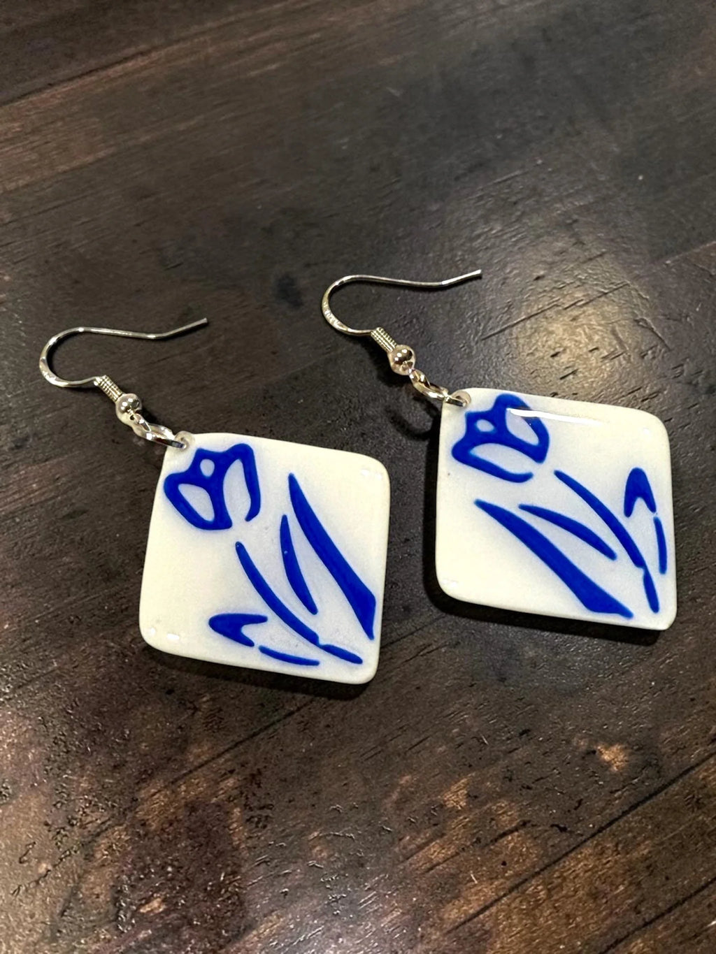 Tulip Tile Dangle Earrings, product view 3