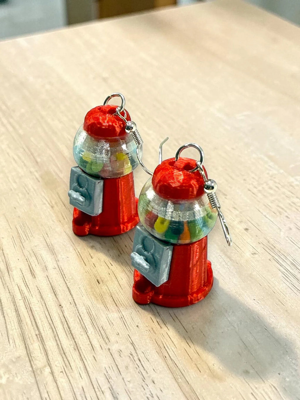 Gumball machine earring bead and hardware detail