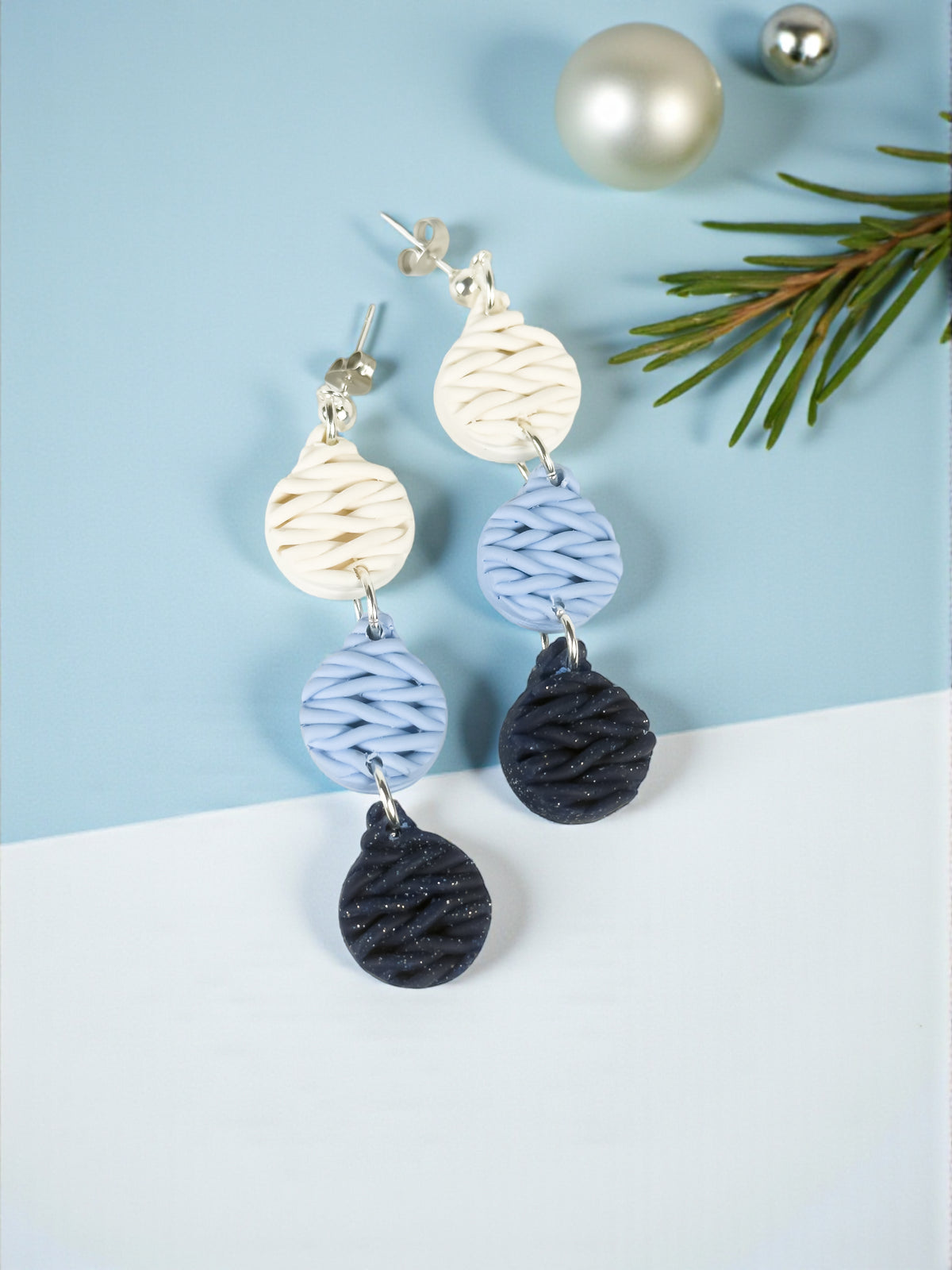 Knitted Ornament Dangle Earrings by SMYL Designs