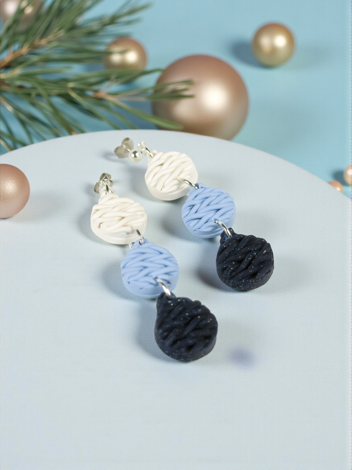 Knitted Ornament Dangle Earrings, product view 2