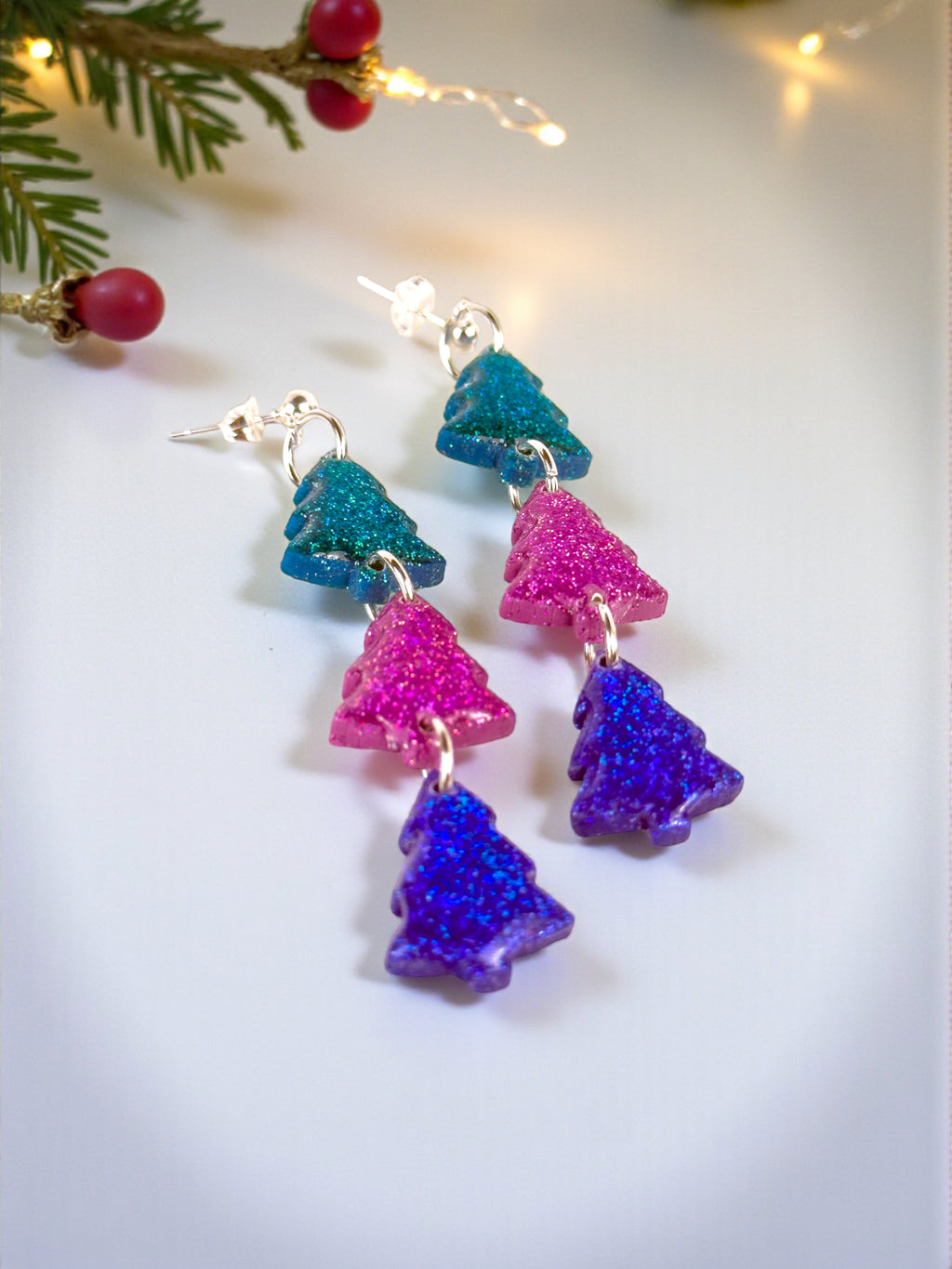 Trio of Christmas Trees Dangles, product view 2