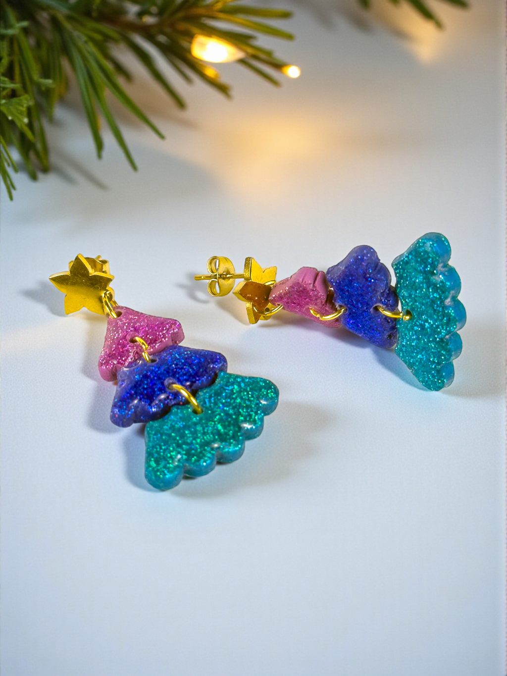 Glitter Christmas Tree Dangles, product view 3