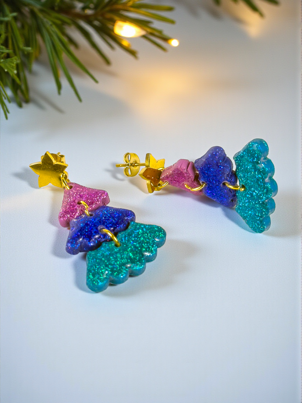 Glitter Christmas Tree Dangles, product view 3