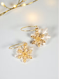 Snowflake Hoops with Gold Charms by SMYL Designs