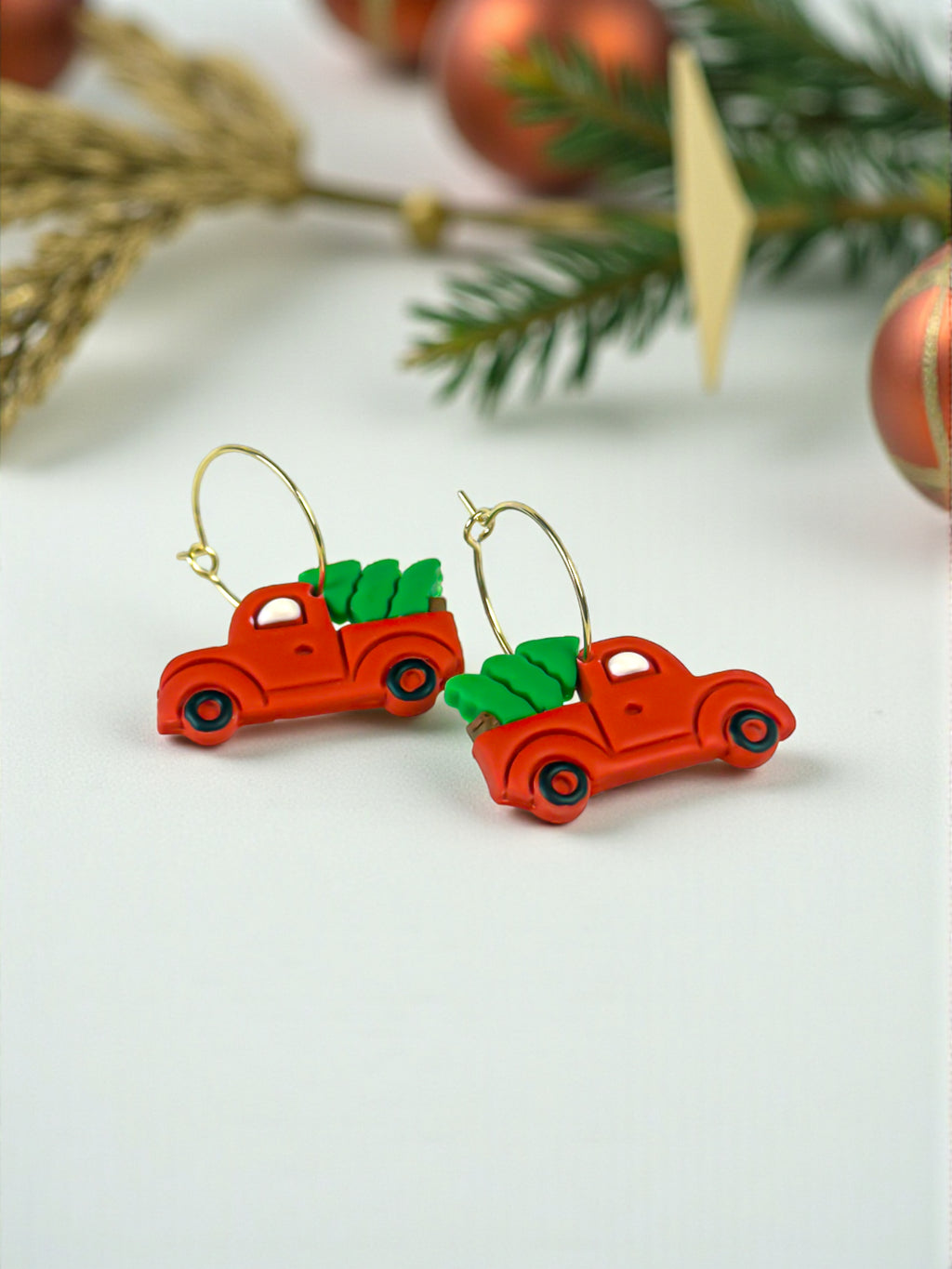 Red Truck and Tree Hoops by SMYL Designs