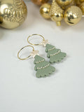 Elegant Sage Green Christmas Tree Dangles by SMYL Designs