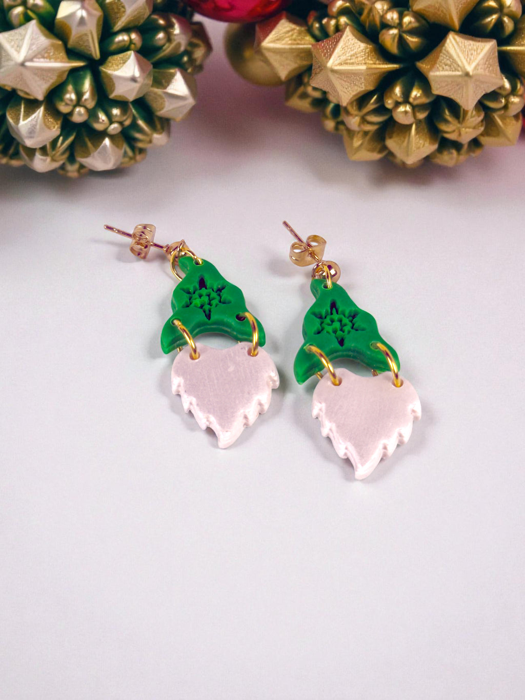 Gnome Hat and Beard Dangles - Green by SMYL Designs