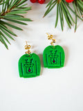 Reindeer Christmas Sweater Dangles - Green by SMYL Designs
