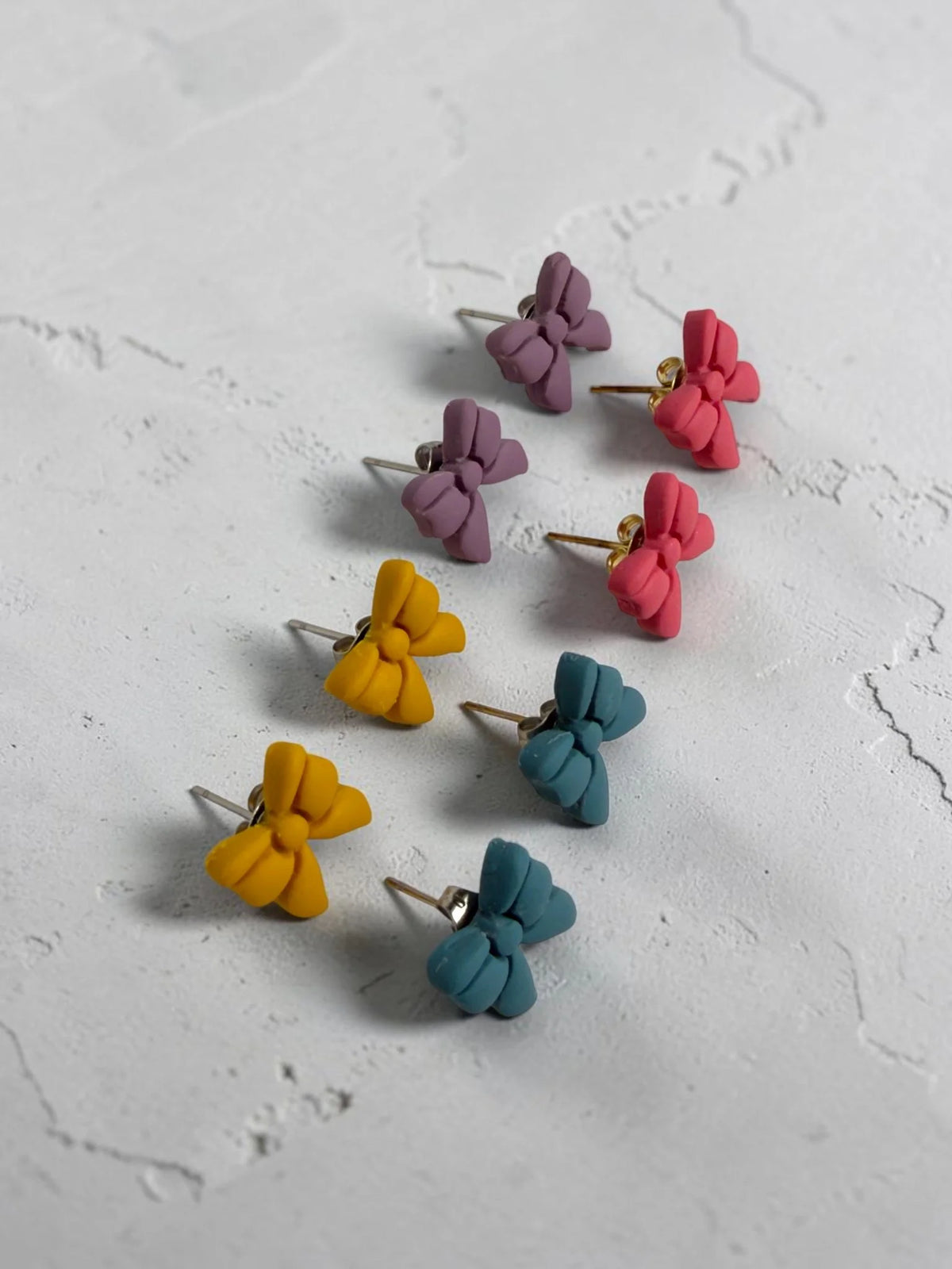 Colorful Bow Stud Earrings, product view 2