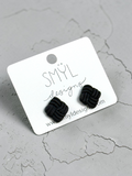 Black Celtic knot stud earrings