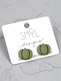 Sage short pumpkin stud earrings by SMYL Designs