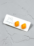 Orange Geometric Stud Earrings by SMYL Designs