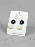 Purple Flower Ghost Dangle Earrings by SMYL Designs