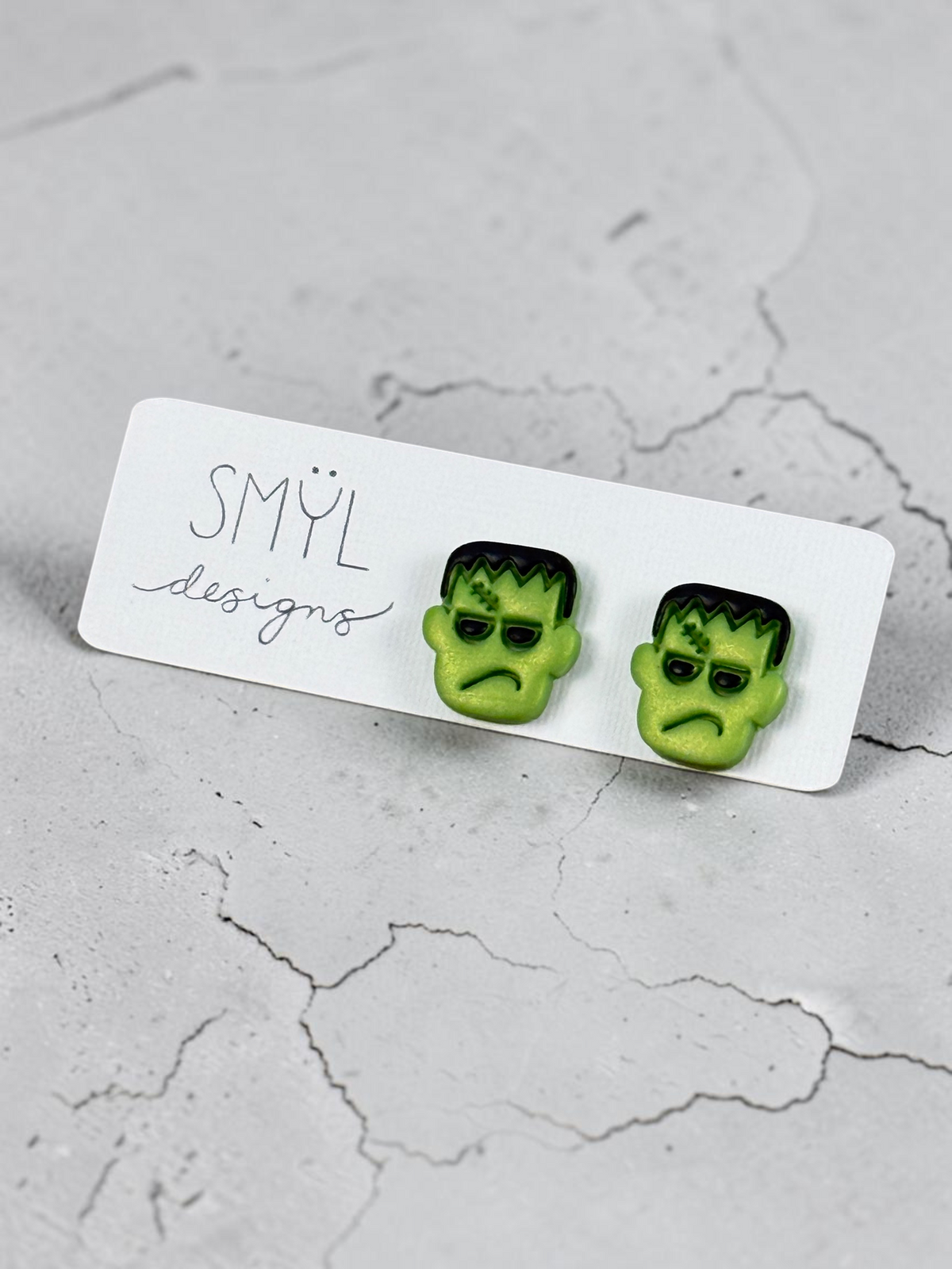Frankenstein's Monster Stud Earrings by SMYL Designs