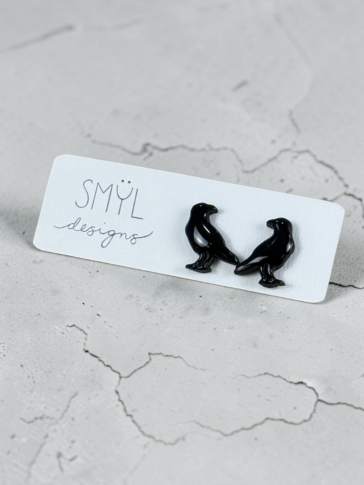 Raven Stud Earrings by SMYL Designs