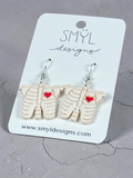 Skeleton Heart Dangle Earrings by SMYL Designs