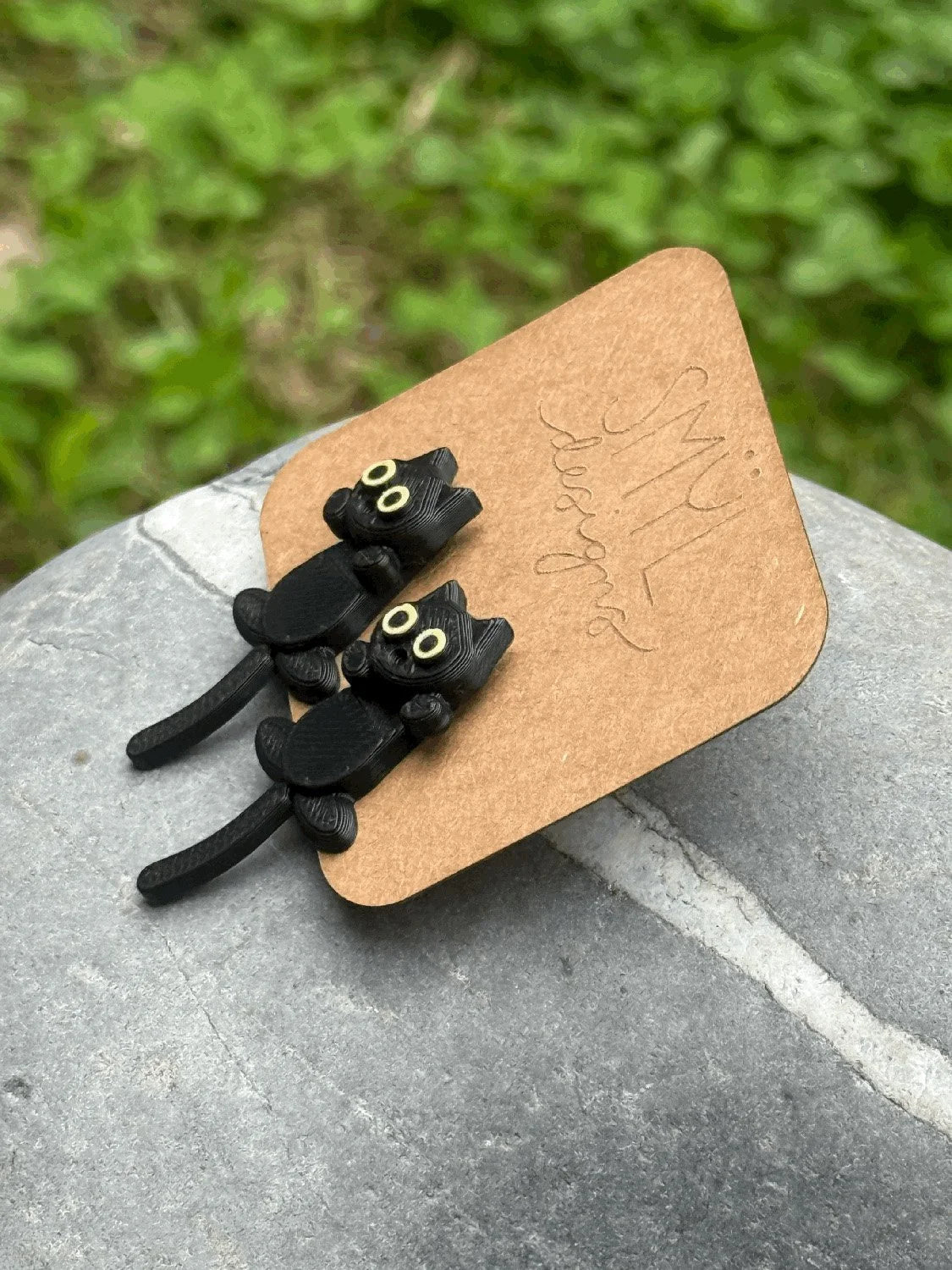 Hanging Cat Earrings, product view 2