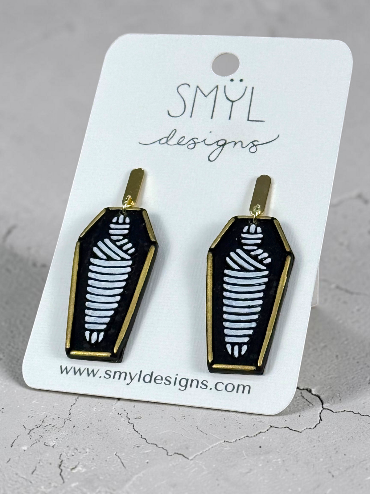 Mummy Coffin Dangle Earrings by SMYL Designs
