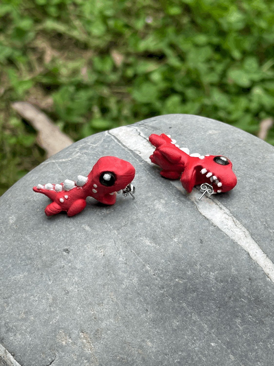 Chomping Dino Earrings, product view 2
